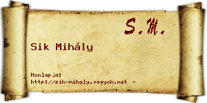 Sik Mihály névjegykártya