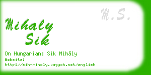 mihaly sik business card